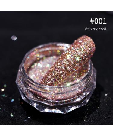 GZMAYUEN Crystal Diamond Nail Glitter Powder Set - 8 Pieces Gold, Silver, Rose Gold, Blue Glass Stone Chrome Sparkles - Nail Pigment Decoration Kit - Buy Online on GoSupps.com