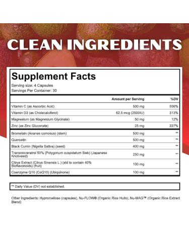 CORE Immunity - Daily Immune Booster & Multivitamin with Quercetin & Bromelain - 120 ct | Antioxidant & Free Radical Protection - International Shipping Available - Buy Online on GoSupps.com