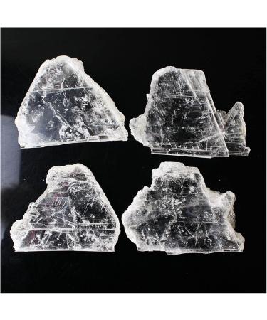 Natural Selenite Crystal White Transparent Slice Irregular Shaped with Black Stand Minerals Specimen Reiki Home Decor (Color : Selenite Slice Size : 150-200g) 150-200g Selenite Slice - Buy Online on GoSupps.com