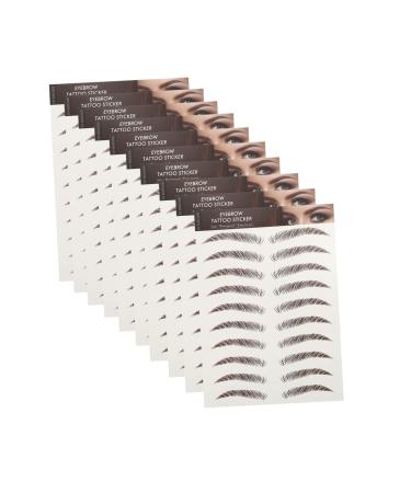BIUDECO Fake Eyebrow Stickers 9 Sheets Waterproof Eyebrow Stickers 6d Hair-like Eyebrows Stickers Eyebrow Trimming 3d Cosmetic