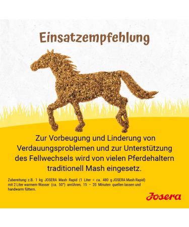 JOSERA Mash Rapide 15 kg | Premium Horse Food | Flax Seed and Mineral Mash | Grain Free | For Shiny Hair and Healthy Hooves | 15kg Bag - Buy Online on GoSupps.com