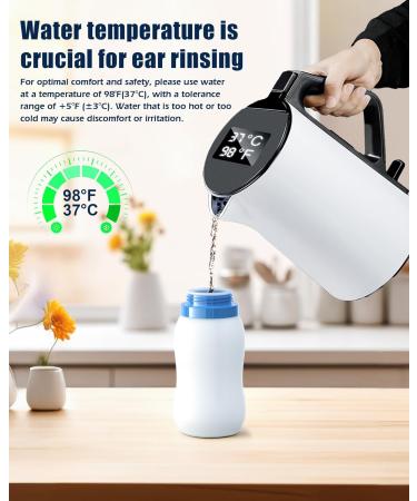 MAOEVER Ear Wax Removal Kit, Squeezable Silicone Ear Cleaner with a Folding Pot for Waste Water Recycling, Gentle & Effective Ear Irrigation Tool for Safe at-Home Use (Blue) - Buy Online on GoSupps.com