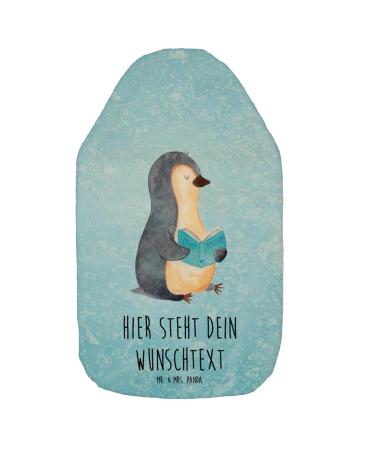 Mr. & Mrs. Panda personalized hot water bottle penguin book - personalized gifts personalized heat bottle cover children's heat bottle with blue personalized