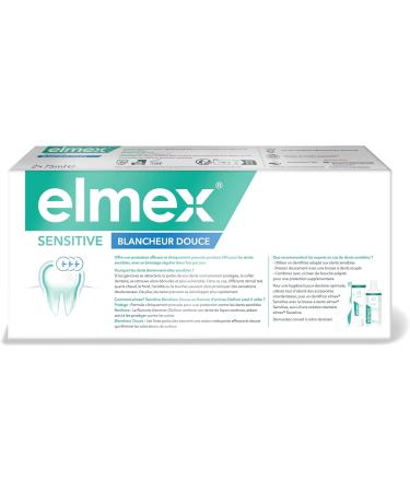  ELMEX ELMEX - Elmex Sensitive Toothpaste Gentle Whiteness 0% Colourants - Sensitive Teeth Painful Gums Enamel Protection - 2 x 75 ml - Buy Online on GoSupps.com