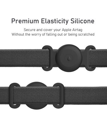 Vancle 2-Piece Airtag Dog Collar Case - Waterproof Silicone Protector for Pets | Black Small Dog & Cat Accessory - Buy Online on GoSupps.com
