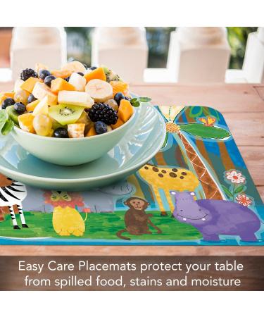 CounterArt Jungle Friends 4 Pack Reversible Placemats | Made in USA | BPA & PVC Free | Easy Clean - Buy Online on GoSupps.com