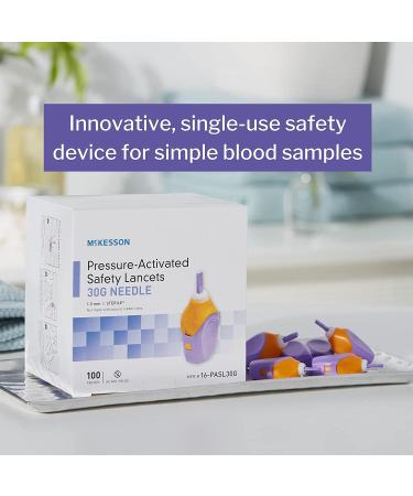 McKesson Safety Lancets 30G Sterile Pressure-Activated Needle 1.5mm 100 Count - Pack of 1 - Buy Online on GoSupps.com