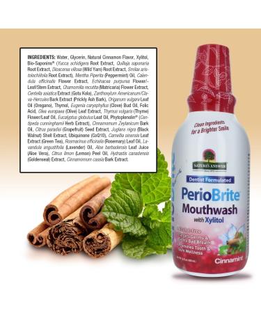 Nature's Answer PerioBrite Alcohol-Free Mouthwash, Cinnamon, 16-Fluid Ounce | Whitens Teeth | Freshens Breath | Removes Plaque | Minimizes Dry Mouth (Pack of 2) 1 Fl Oz (Pack of 2) - Buy Online on GoSupps.com