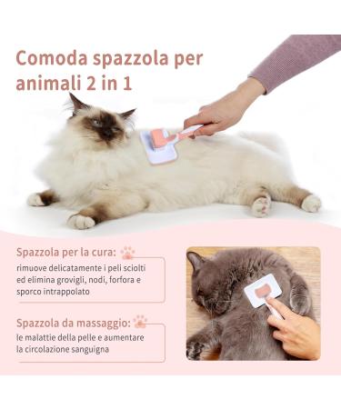 Vinabo Self-Cleaning Pet Brush | Dog & Cat Undercoat Removal | Perfect for Long & Short-Haired Pets - Cinnamon - Buy Online on GoSupps.com