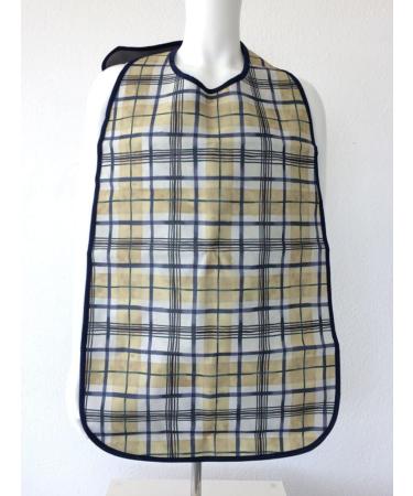 PFLEGE POINT Waterproof Dining Apron for Adults - Blue-Beige Clothing Protector with Snap Fastener | International Shipping Available - Buy Online on GoSupps.com