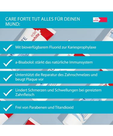 edel + White Care Forte Gum Care Toothpaste with Vitamin E - 75ml | Optimal Oral Health International Shipping Available - Buy Online on GoSupps.com
