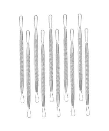 Baluue 7pcs Double-headed Extrusion Ring Blackhead Tool Pore Blemish Removers Stainless Steel