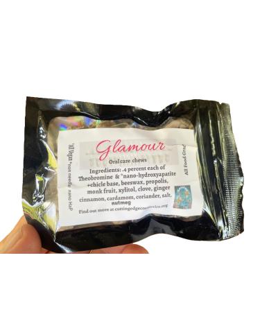 Glamour oral care chews: featuring natural chicle/beeswax base + theobromine nanohydroxyapatite for enamel remineralization support (abstract 2.2) fresh spices propolis-sweetned with monk fruit- Large pack (40 grams) cha