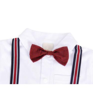 AmzBarley Baby Boys Tuxedo Rompers Suit with Bowtie - Black, 3-6 Months - Buy Online on GoSupps.com