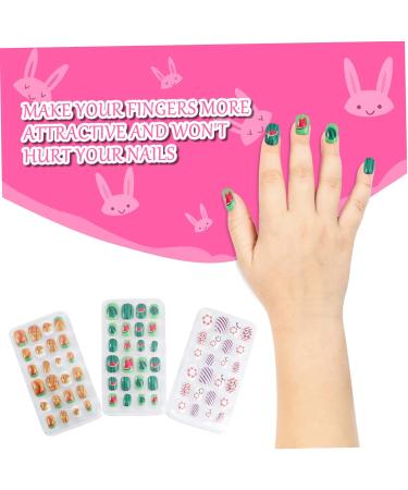 Beaupretty 3 Sets Summer Children Nail Tip Kids Kits Rainbow Nail Tips Kids False Nail Kit Nail Design Sticker Short False Fingernails Kids Nail Cover Little Girl Nail Flakes Cartoon Plastic - Buy Online on GoSupps.com