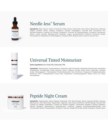 DRMTLGY Anti-Aging Trio: Needle-less Serum Tinted Moisturizer with SPF 46 & Peptide Night Cream - Buy Online on GoSupps.com