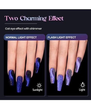Mizhse Cat Eye UV Gel Nail Polish Set - 6 Vibrant Colors 9D Effect DIY Nail Art | Glitzer & Reflection | 10ml - Buy Online on GoSupps.com