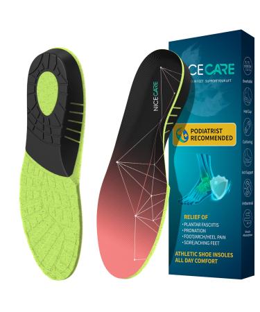 NICE CARE Arch Support Insoles for Men and Women Shoe Inserts  Orthotic Inserts  Athletic Shoe Insoles for Plantar Fasciitis Flat Feet  Orthotic Insoles for Arch Heel Pain Relieve  Pink  Women's 5-7 Pink Women's 5-7