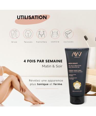 AYV Cosmetics - Cryo Sculpt Multi-Reducing Gel - Ultra Firming Body Treatment - Anti-Cellulite - Stomach-Buttocks-Thighs-Hips-Arms - 100% MADE IN FRANCE - 200 ML - Buy Online on GoSupps.com