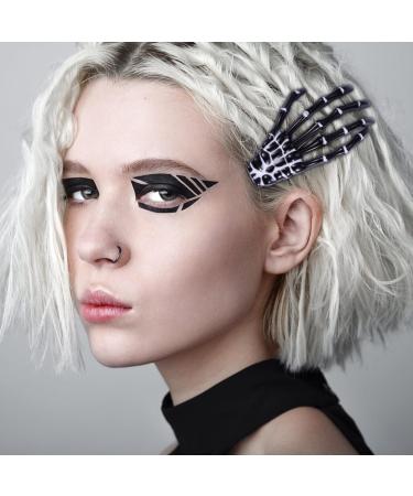Lurrose 6Pcs Halloween Skeleton Hands Hair Clips - Gothic Bone Claws for Punk Rock Party Dress Up - Buy Online on GoSupps.com