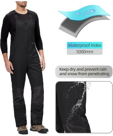 BenBoy Men's Snow Bibs Ski Pants - Waterproof Insulated Overalls - Darkblack - Size Large - Buy Online on GoSupps.com