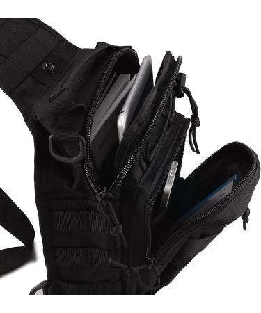 Tactical Shoulder Bag 1000D Outdoor Military Sling Daypack Backpack - Black - Buy Online on GoSupps.com