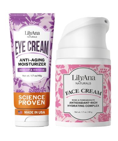 LilyAna Naturals Eye Cream and Face Cream 1.7oz Bundle