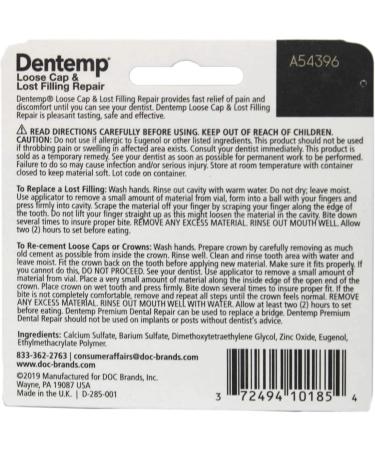 DENTEMP Maximum Strength Dental Repair 2.2g - Pack of 3 | Dental Care Relief Kit - Buy Online on GoSupps.com