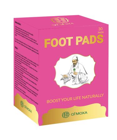 QiMOXA Upgraded Foot Pads-Nature Pads for Foot Care-Highly Effective Odor Remover Patches-Improve Energy and Relaxation-30PCS-2 in 1 Pad