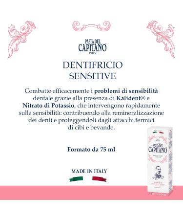 Pasta del Capitano 1905 Sensitive Toothpaste | 100% Made in Italy | Protection for Sensitive Teeth | 75 ml Tube - Buy Internationally - Buy Online on GoSupps.com
