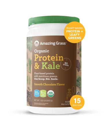 Amazing Grass Vegan Protein & Kale Powder: 20g of Organic Protein + 1 Cup Leafy Greens per Serving, Chocolate, 15 Servings