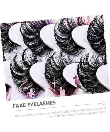 FRCOLOR 7 Pairs false eyelashes cosplay lashes lash extension cluster lashes false lash curl lash clusters women lashes with color makeup eyelashes extend artificial fiber make up - Buy Online on GoSupps.com