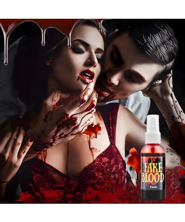 2.1oz Halloween Fake Blood Spray Realistic Washable New Fresh Blood Splatter Liquid Blood for Zombie Vampire Monster SFX Makeup Cosplay Costume Accessories Stage Party Supplies - Buy Online on GoSupps.com