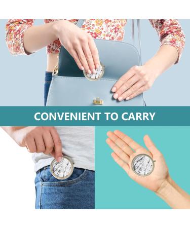 Retro Pill Can Box with Mirror - 3 Compartment Round Container for Vitamins & Supplements - Small Bronze Y-22 White Marble - Buy Online on GoSupps.com