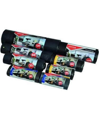 Extra Strong 120L Garbage Bags - 10 Pack Black LDPE Waste Bags for Office & Household | 24 m Thick - Buy Online on GoSupps.com