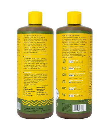 Alaffia Authentic African Black Soap 32 Fl Oz - All in One Liquid Soap for Face, Body, Hair - with Shea Butter, Eucalyptus & Tea Tree - Acne Wash, Moisturizing Body Wash, Shampoo, Shaving Soap - Buy Online on GoSupps.com