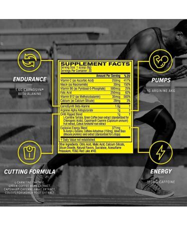 C(4) Ripped Pre-Workout | Thermogenic Pre-Workout Powder | Energy & Weight Management | Caffeine Beta Alanine L-Carnitine Tartrate | Sugar Free Zero Calorie | 30 Servings (Icy Blue Razz) Icy Blue Razz 30 Servings - Buy Online on GoSupps.com
