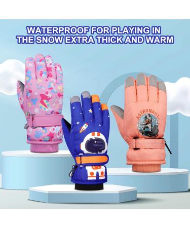Flintronic Children's Ski Gloves - Waterproof Windproof Fleece for Girls (6-9 Years) - Adjustable Cuffs Perfect for Snowboarding & Skiing - Buy Online on GoSupps.com