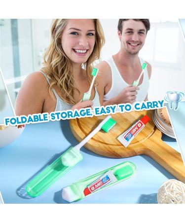 Buy Nuen 2-Piece Portable Soft Toothbrush Set - Foldable Travel & Camping Toothbrushes with Soft Bristles & Toothpaste - Mini Case in Green Shell for Adults - Buy Online on GoSupps.com