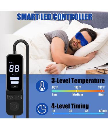 Heated Eye Mask with Flaxseed | Warm Eye Compress for Sleep and Relief from Dry Eyes, Blepharitis, Dark Circles, MGD, Puffy Eyes | Temperature Timer Control - Buy Online on GoSupps.com