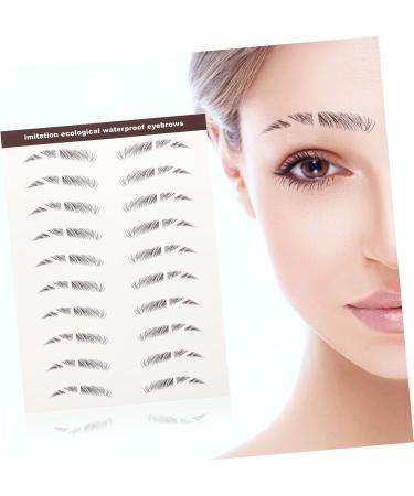 Housoutil 6pcs Eyebrow Stickers 3d Eyebrows Stickers Black Imitation Eyebrow Tattoos Tool Eyebrow Trimming 4d 6X1X0.1CM Brown - Buy Online on GoSupps.com