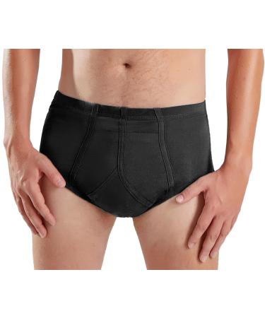 Carer incontinence Pants men reusable & washable cotton incontinence briefs for herre with absorbent pad 200 ml urine capacity incontinence underwear for men M size m (1 Pack)