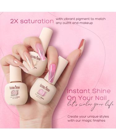 Lemecima 6-Piece Long Lasting UV Gel Nail Polish Set in Princess Pink - Shellac Nail Polish Gift for Women - Nail Art Salon Quality at Home - Buy Online on GoSupps.com