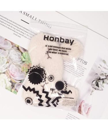 Honbay Plush Rabbit Sleeping Eye Mask for Kids - Cute Cartoon Animal Design (Beige) - Buy Online on GoSupps.com
