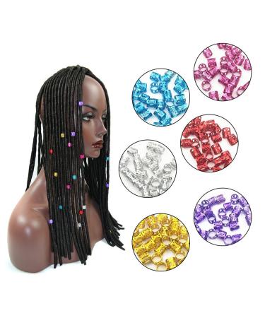 Ruier-Hui 100PC Adjustable Hair Wig Dreadlocks Cuffs Clips - Multi-Color Dreadlock Pearls for Stunning Hairstyles (7mm Hole) - Buy Online on GoSupps.com
