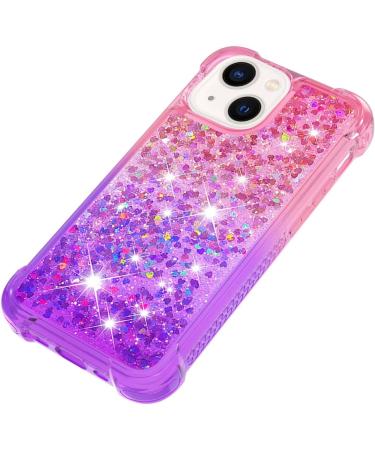 Tivenfezk Glitter Drive Sand Shell for iPhone 15 - Shockproof Gradient Colorful Bumper Case - Pink Purple Liquid Transparent Cover - Buy Online on GoSupps.com
