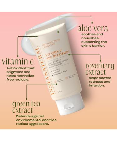 InstaNatural Vitamin C SPF 50 Sunscreen Lotion | Brightening Lightweight & Non-Greasy Moisturizer for Face & Body | Broad Spectrum UVA/UVB Protection with Aloe Vera & Botanicals | 5 Fl Oz - Buy Online on GoSupps.com