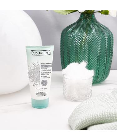 EVOLUDERM - White Clay Radiance Mask - 100 ml - 98% Natural Origin - Vegan - Made in France - Buy Online on GoSupps.com
