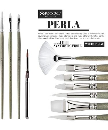 Escoda Perla 1430 Size 12 Synthetic White Filament Watercolor & Acrylic Paint Brush - Buy Online on GoSupps.com