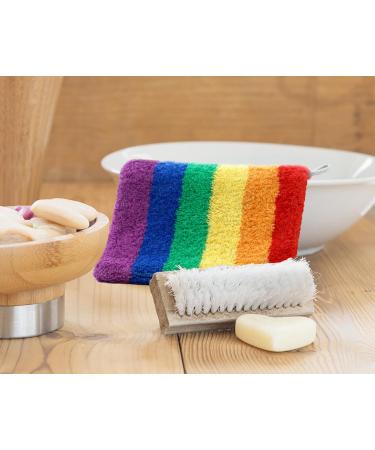 Lashuma Wash Gloves - Terry Cloth 4-Pack Rainbow Striped Washcloths 15x21 cm Soft & Absorbent Towels for All Skin Types | International Shipping - Buy Online on GoSupps.com